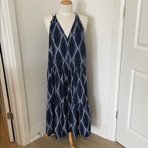 Banana Republic Navy Patterned Maxi Dress